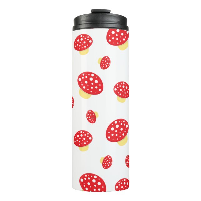 Termo Patrón de hongos rojos con lunares adorables (Anverso)