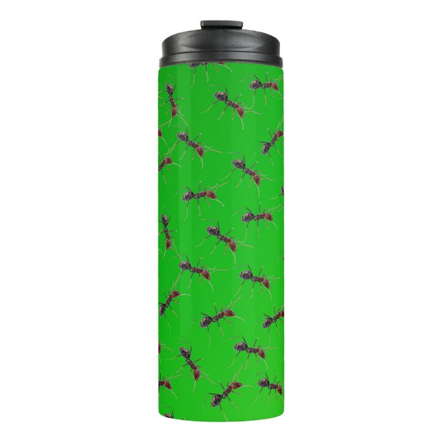 Termo Patrón de hormigas de toro verde (Anverso)