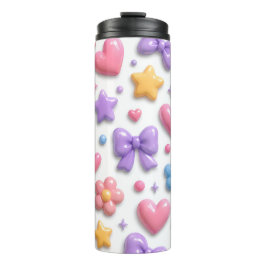 Termo Patrón de iconos pastel de dulces lindos