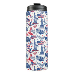 Termo Patrón de iconos patrióticos - Estatua de la liber