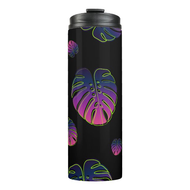 Termo Patrón de Ilustracion de hoja tropical de Monstera (Anverso)