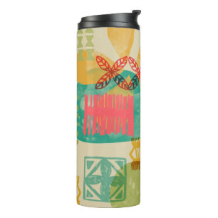 Termo Patrón de impresión hawaiana inspirado en retro