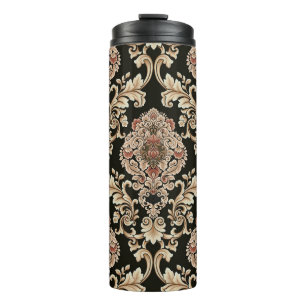 Termo patrón de jacquard de damasco clásico con abstract
