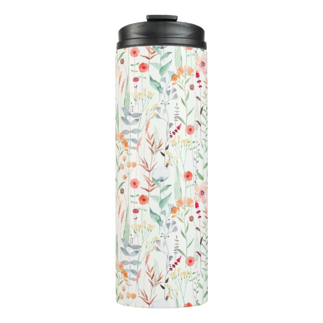 Termo Patrón de jardín de flores de Pastel (Anverso)