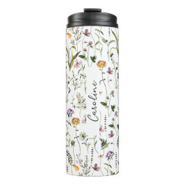 Termo Patrón de jardín de flores silvestres nombre perso