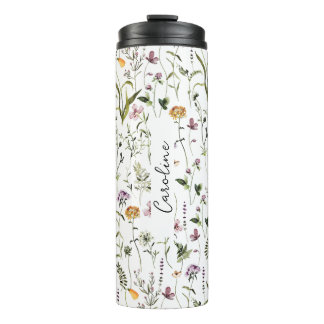 Termo Patrón de jardín de flores silvestres nombre perso