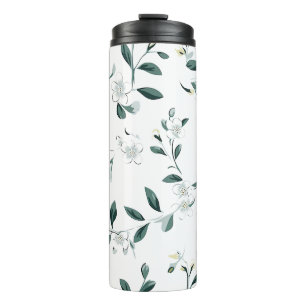 Termo Patrón de jazmín blanco