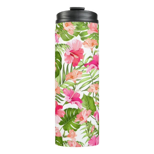 Termo Patrón de la monstera de la palma de los hibiscos  (Anverso)