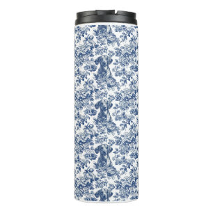 Termo Patrón de la tela azul del perro de Daschund