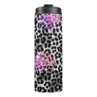*~* Patrón de leopardo animal Purpurina rosado de