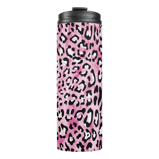 Termo Patrón de Leopardo Blanco Rosa. (Anverso)