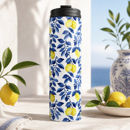 Termo patrón de limón cítrico mediterráneo