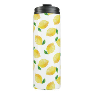 Termo Patrón de limón de color agua