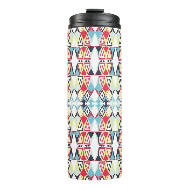 Termo Patrón de línea tribal geométrica abstracta (Anverso)