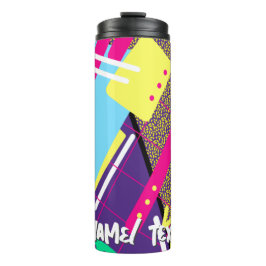 Termo Patrón de los 90, vintage noventa retro geométrico