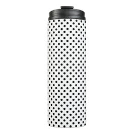 Termo Patrón de lunares en blanco y negro