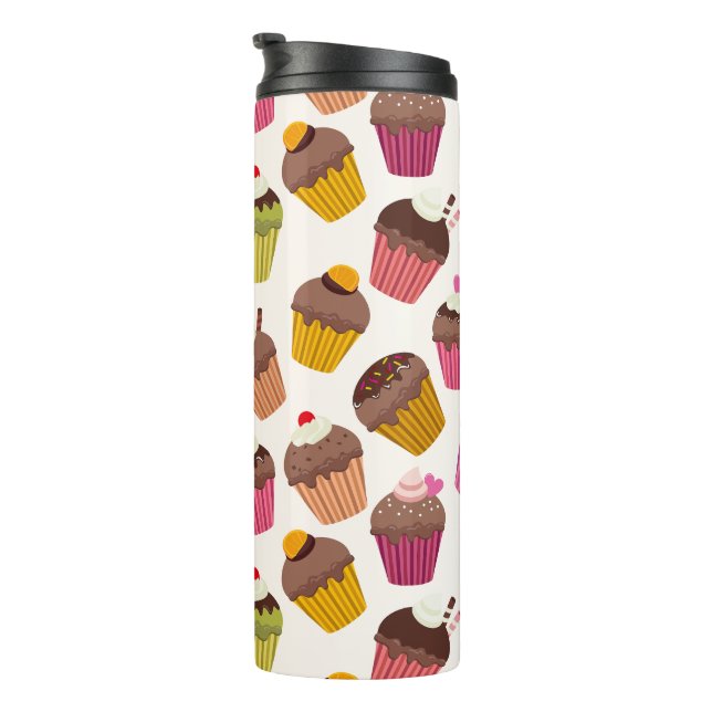 Termo Patrón de magdalena, patrón de muffin, chocolate,  (Rotado hacia la derecha)