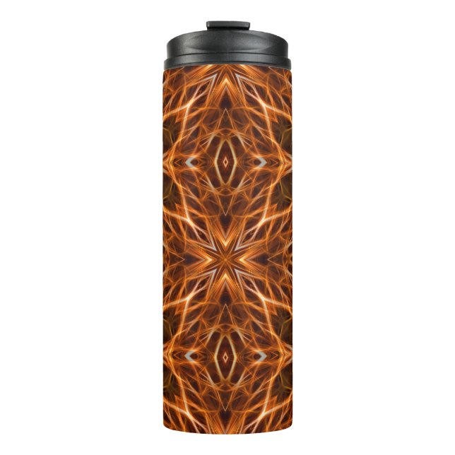 Termo Patrón de Mandala de Kaleidoscope Marrón (Anverso)