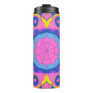 Termo Patrón de Mandala Geométrico Psicodélico Retro