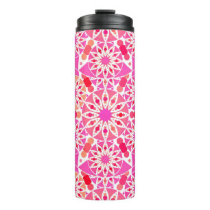 Termo Patrón de Mandala, tonos de rosa y coral