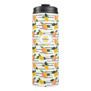 Termo Patrón de mango de color de agua con hojas verdes