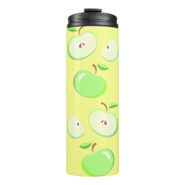 Termo Patrón de manzanas vectorial verde (Anverso)