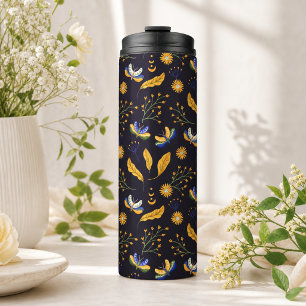 Termo Patrón de mariposa de polilla floral