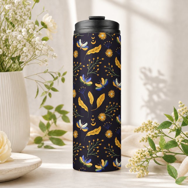 Termo Patrón de mariposa de polilla floral (Subido por el creador)