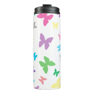 Termo Patrón de mariposas coloridas