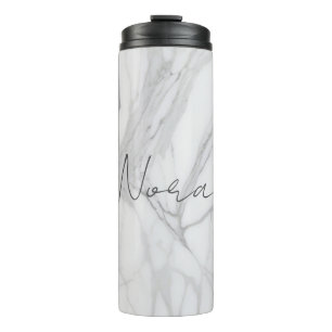 Termo Patrón de mármol blanco personalizado moderno