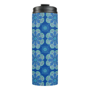 Termo Patrón de medallón azul de Tumbler térmico
