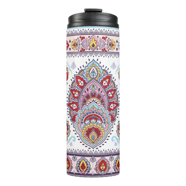 Termo Patrón de medallón paisley floral indio. Mamáes ét (Anverso)