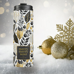 Termo Patrón de merry de Navidades de oro negro#21 ID100