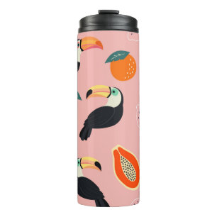 Termo Patrón de moda con el trópico tocano y abstracto f