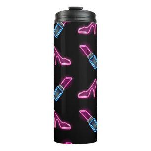 Termo Patrón de moda sin fisuras con iconos de neón de l