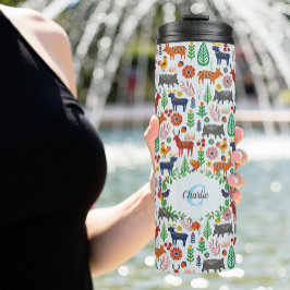 Termo Patrón de monograma de arte folclórico escandinavo