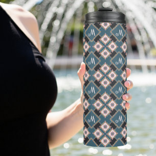 Termo Patrón de monograma floral geométrico de Moda mode