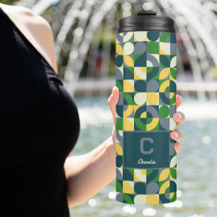 Termo Patrón de monograma geométrico moderno de Bauhaus