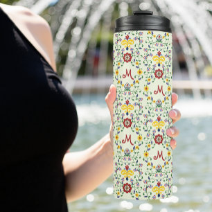 Termo Patrón de Monograma Rosemaling Escandinavo Nórdico