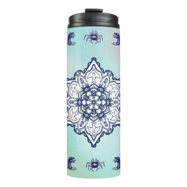 Termo Patrón de monstruo de cangrejo y dragón de agua (Anverso)