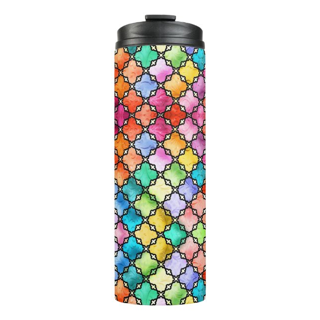 Termo Patrón de mosaico del arco iris (Anverso)