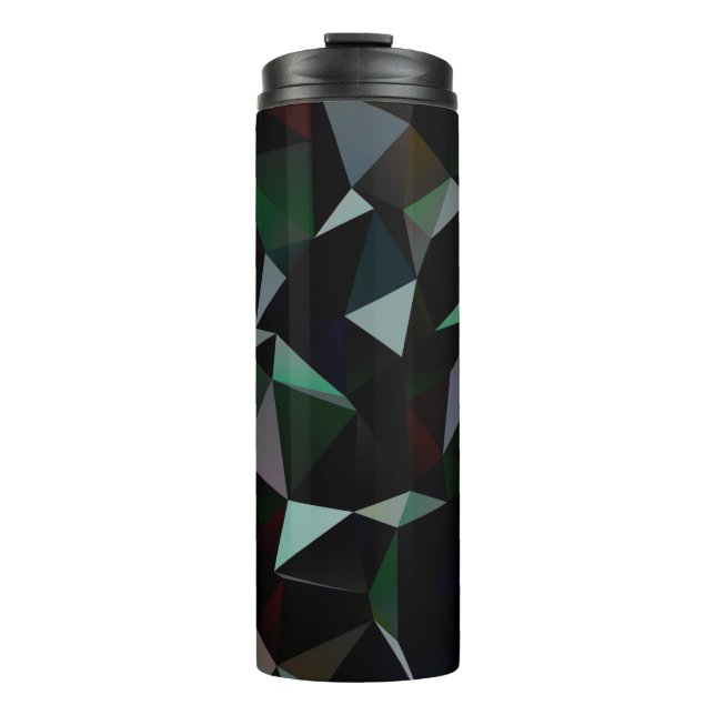 Termo Patrón de mosaico del triángulo negro oscuro. Geom (Anverso)