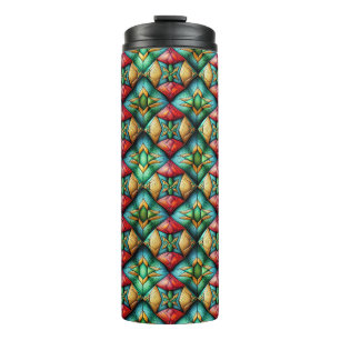 Termo Patrón de mosaico geométrico colorido inspirado en
