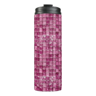 Termo Patrón de mosaico rosa