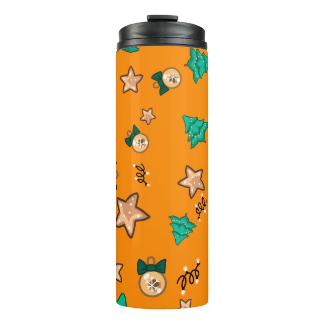 Termo Patrón de navidades con velas, Tangerinesbackgroup (Anverso)