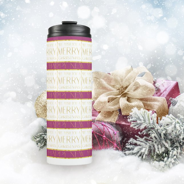 Termo Patrón de Navidades de oro magenta#35 ID1009 (Subido por el creador)
