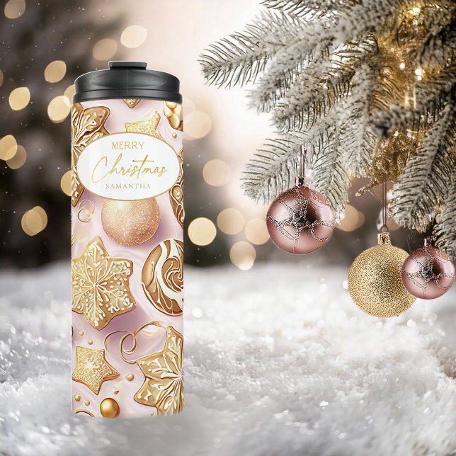 Termo Patrón de Navidades de oro rosado #12 ID1009 (Subido por el creador)