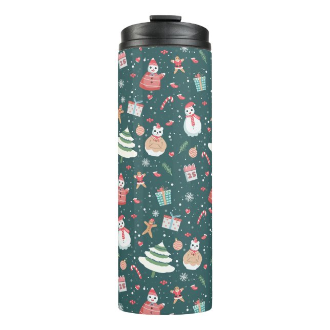 Termo Patrón de Navidades de Snowman Adorables (Anverso)