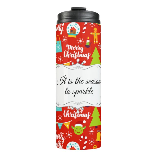 Termo Patrón de Navidades festivos personalizados (Anverso)