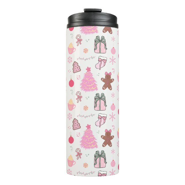 Termo Patrón de Navidades rosados (Anverso)